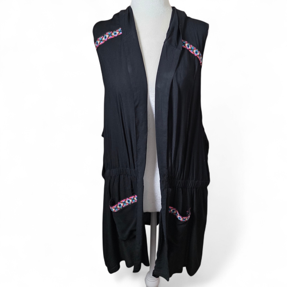 Self Esteem Black Cover-Up with Colorful Embroidery